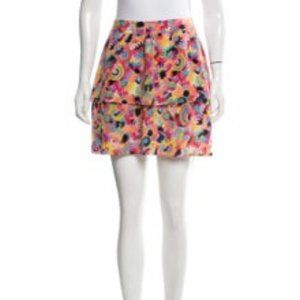 Tibi Floral Silk Ruffle Skirt Size 2